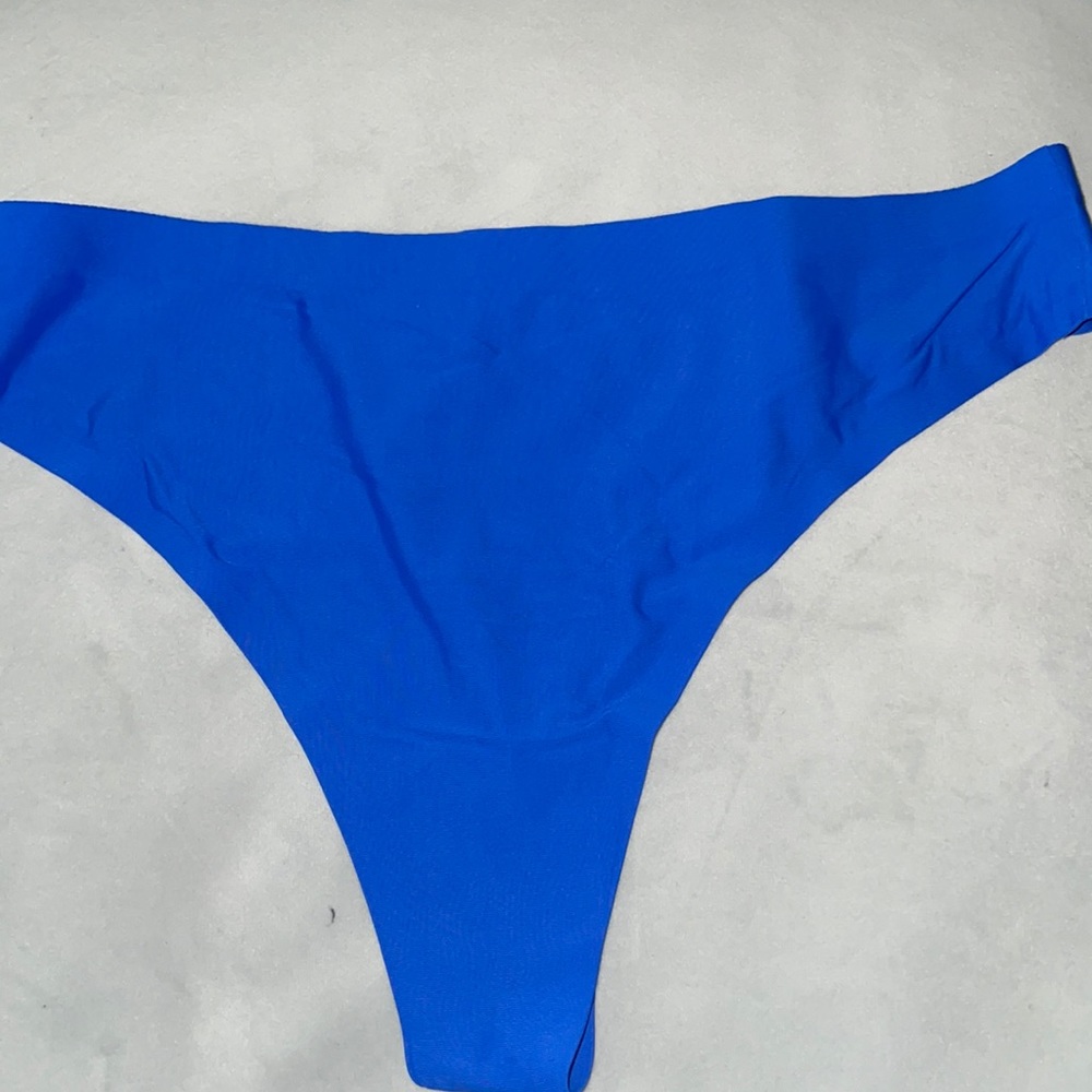 Silky blue thong